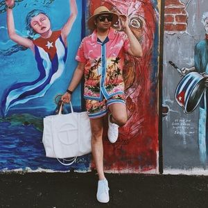 Fashion Nova Men Tropical Print Swim Shorts In Large